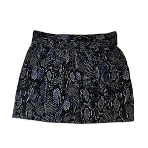 New York & Co Blue Snakeskin Print mini skirt Large